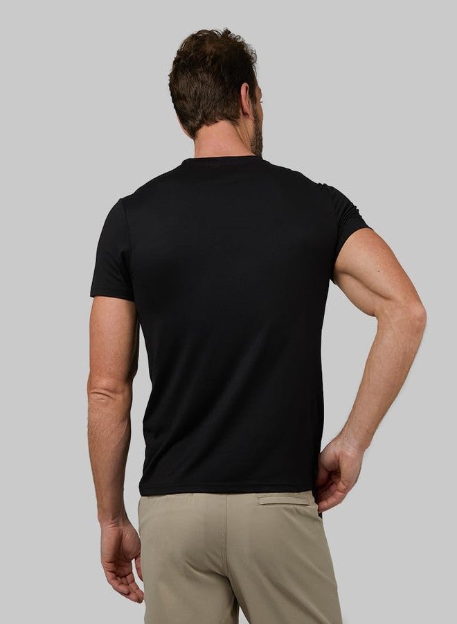 32 Degrees Mens 4 Pack Cool V-Neck T-Shirt | Anti-Odor | Quick Drying | 4-Way Stretch, Black, Large - Image 4
